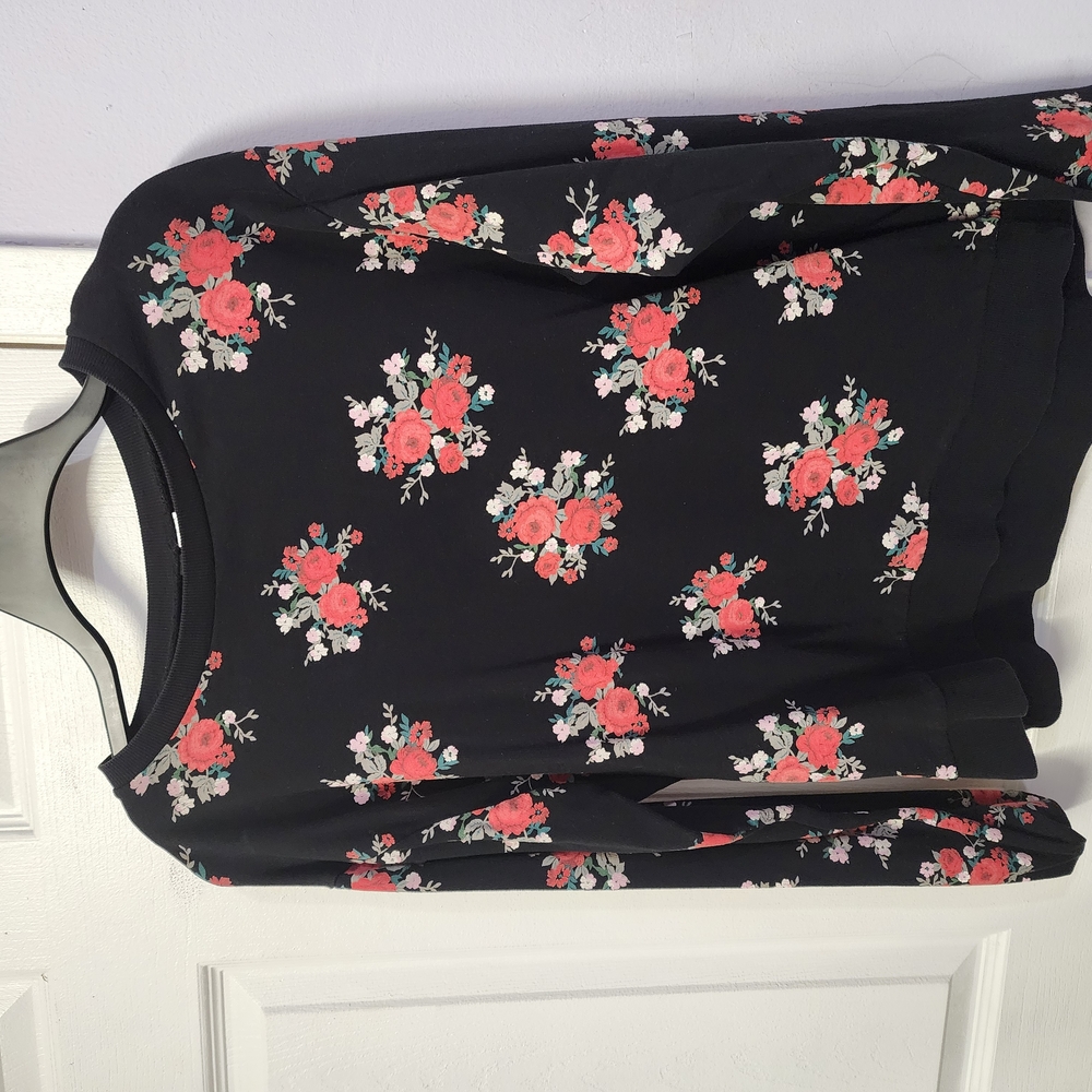 Floral Black Women's Top